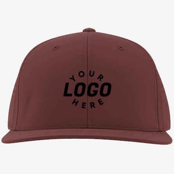 Branded Bills Bare Flat UPF 50+ Performance Baseball Hat - MAROON