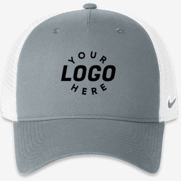 Nike Recycled Snapback Trucker Hat - Printed - Cool Grey / White