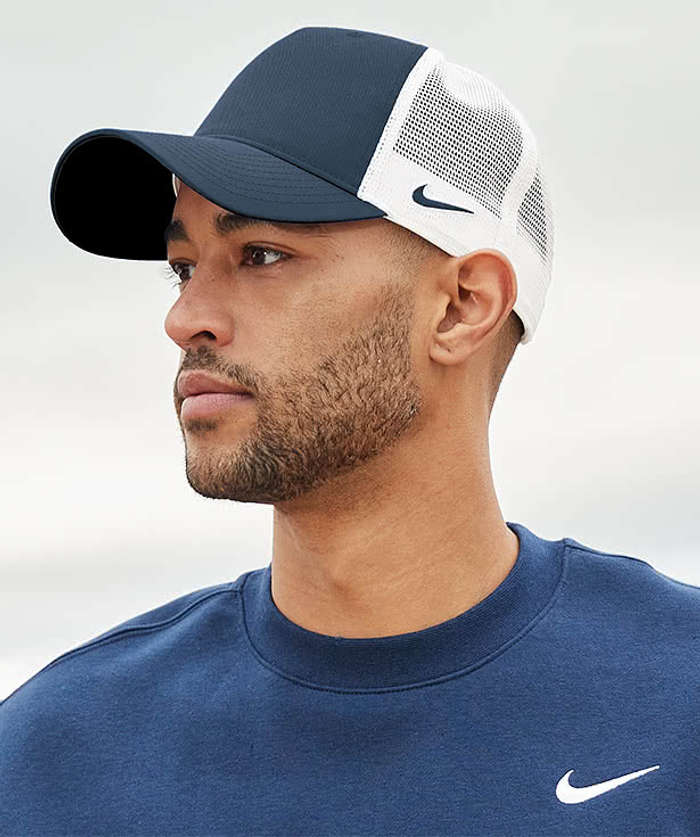 Nike Recycled Snapback Trucker Hat - Printed - Cool Grey / White