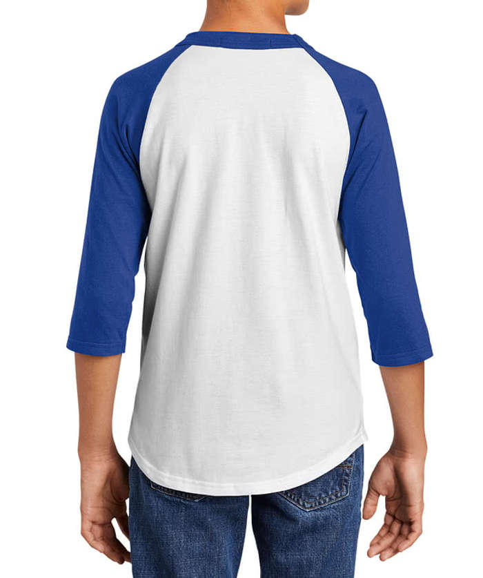 Sport-Tek Youth Raglan T-shirt - Heather Grey / Red 4 Sport-Tek Youth Raglan T-shirt - Heather Grey / Red