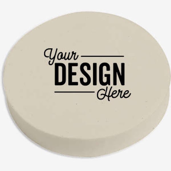 Round Latex-Free Rubber Eraser - White