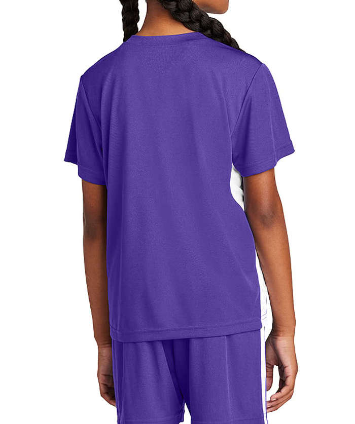 Sport-Tek Youth Competitor United V-Neck Performance Jersey - True Navy / White