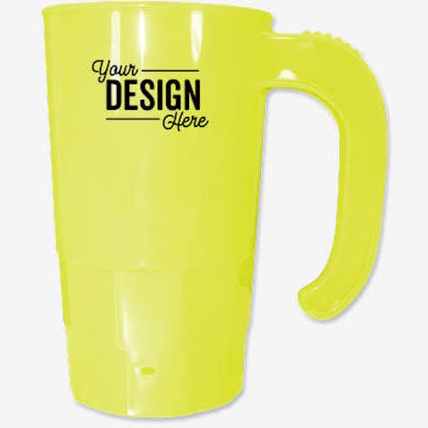 20 oz. Stackable Plastic Beverage Mug - Neon Yellow