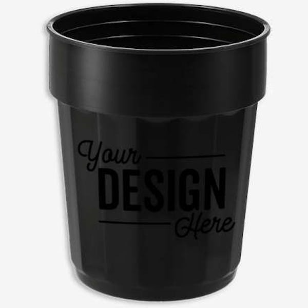 16 oz. Fluted Plastic Stadium Cup - Black