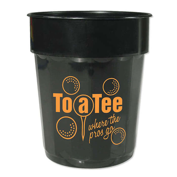16 oz. Fluted Plastic Stadium Cup - Black