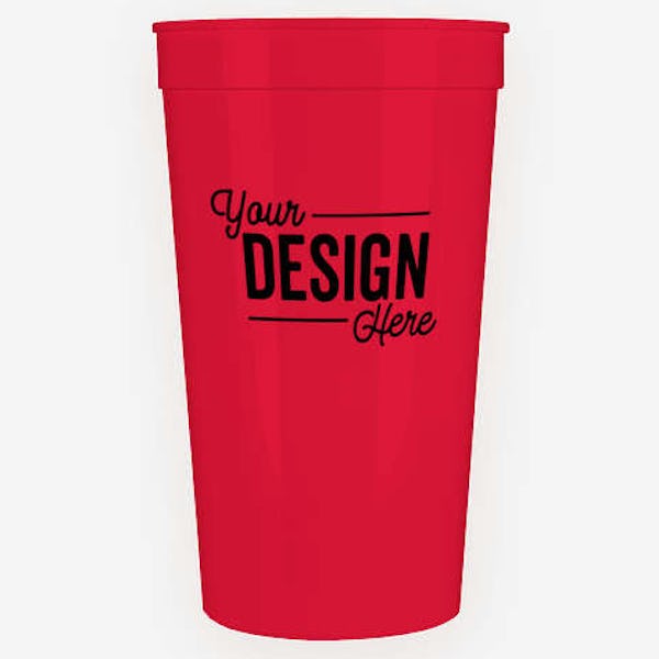 32 oz. Plastic Stadium Cup - Red