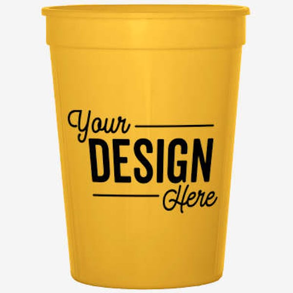 12 oz. Plastic Stadium Cup - Yellow