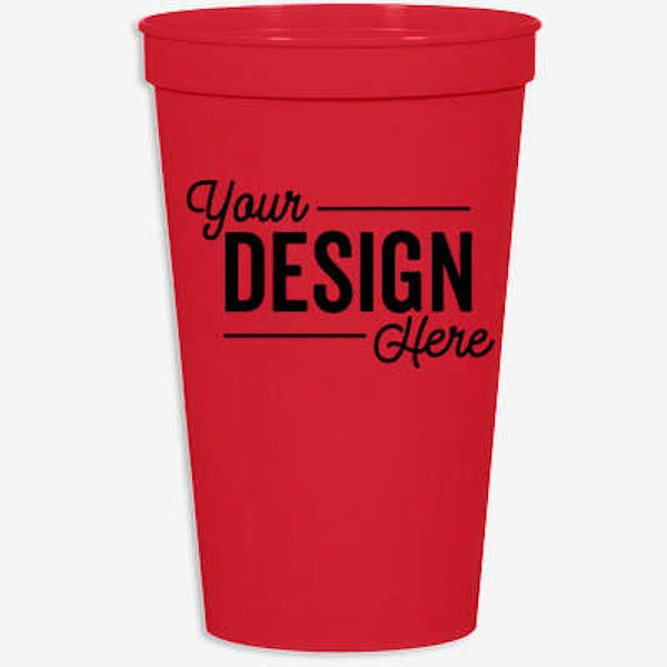 22 oz. Big Game Plastic Stadium Cup (Case of 500) - Red