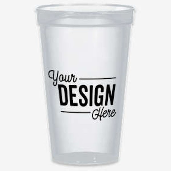 Full Color 22 oz. Big Game Plastic Stadium Cup (Case of 500) - Clear