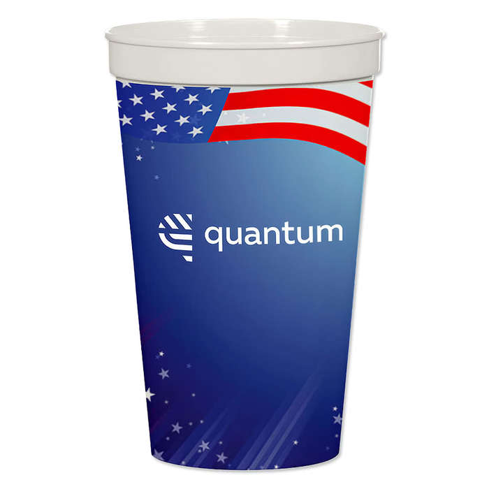 Full Color 22 oz. Big Game Plastic Stadium Cup (Case of 500) - Clear