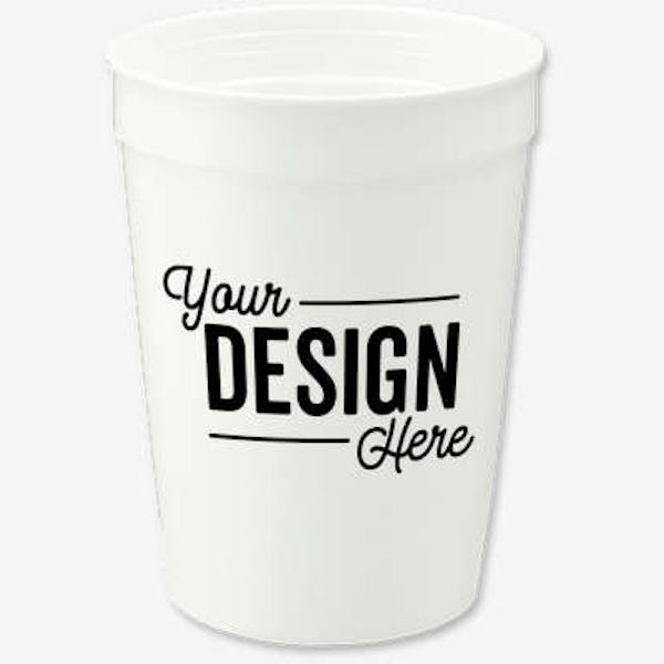 12 oz. Solid Color Stadium Cup - White