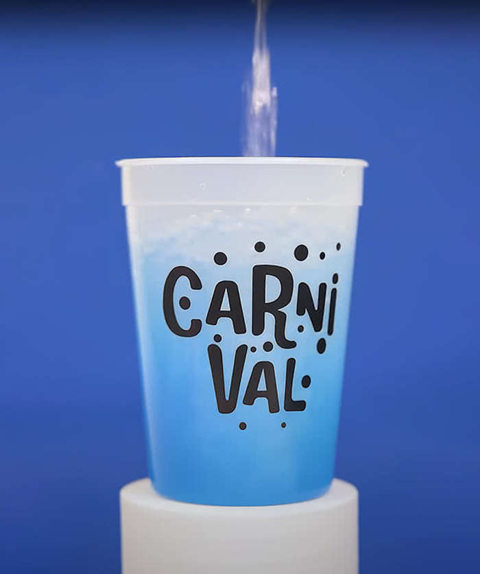 12 oz. Mood Plastic Stadium Cup (Case of 500) - Frost Blue