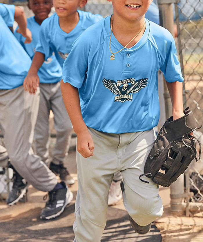 Sport-Tek Youth Competitor 2-Button Baseball Henley - True Royal 3 Sport-Tek Youth Competitor 2-Button Baseball Henley - True Royal