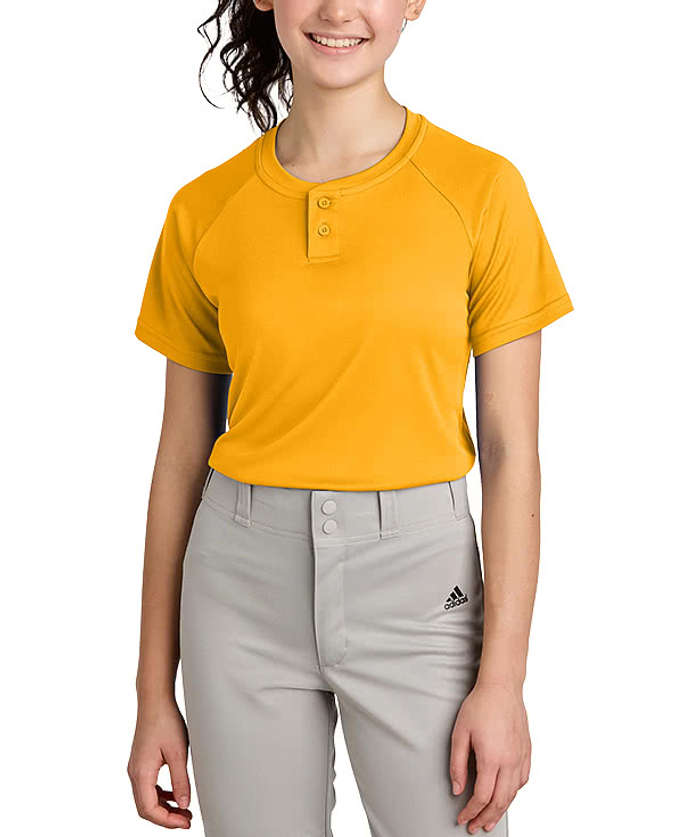 Sport-Tek Youth Competitor 2-Button Baseball Henley - True Royal 4 Sport-Tek Youth Competitor 2-Button Baseball Henley - True Royal