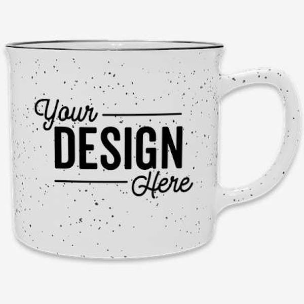 12 oz. Ceramic Speckled Camper Mug - White