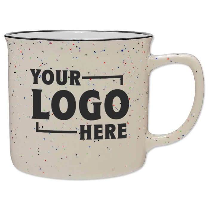 12 oz. Ceramic Speckled Camper Mug - White