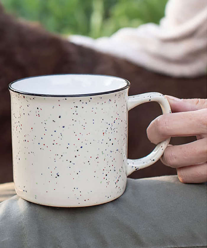 12 oz. Ceramic Speckled Camper Mug - White 3 12 oz. Ceramic Speckled Camper Mug - White