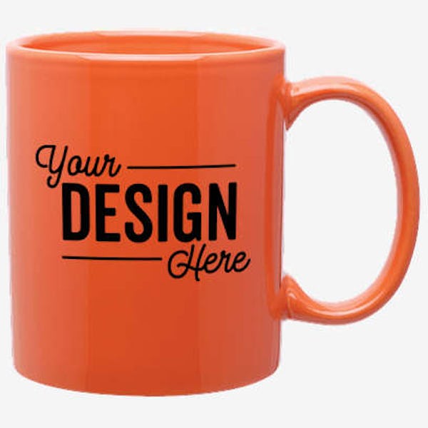 11 oz. Glossy Ceramic Mug - Orange