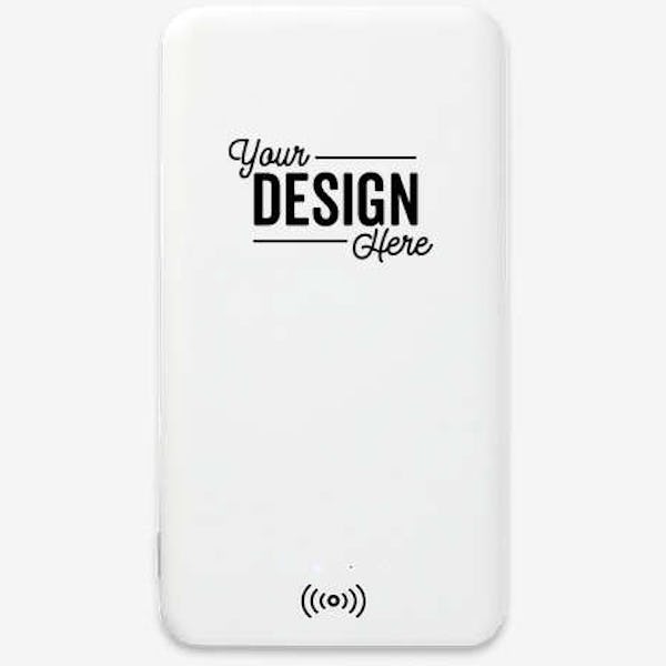 Full Color Axial 4,000 mAh Portable Wireless Power Bank - White