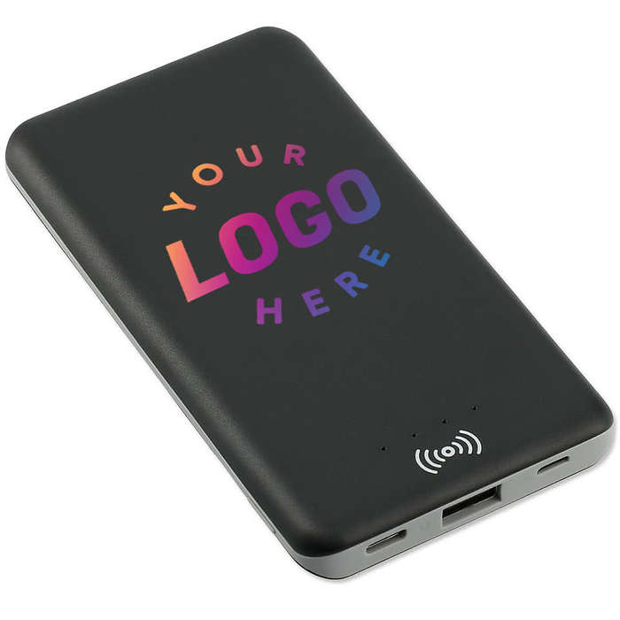 Full Color Axial 4,000 mAh Portable Wireless Power Bank - White