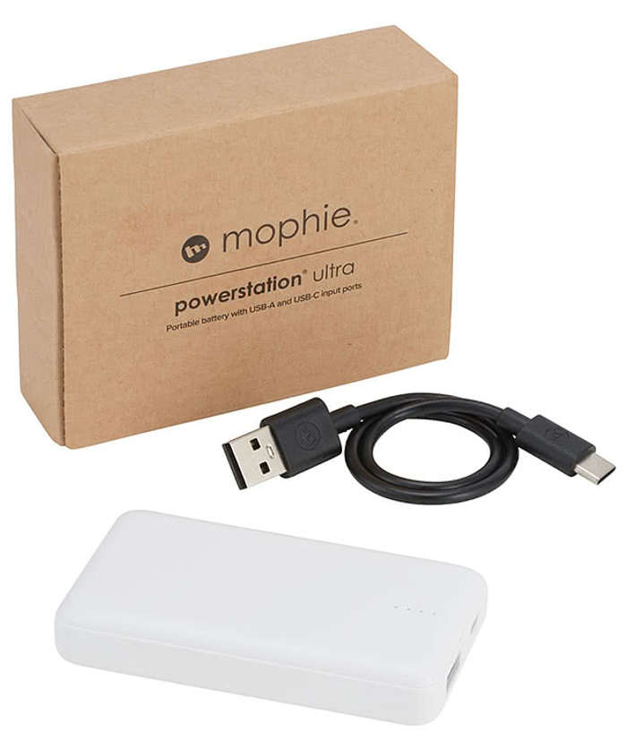 Full Color mophie 3,000 mAh Portable Power Bank - White