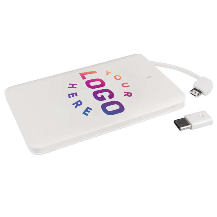 Full Color iTwist 2,500 mAh 3-in-1 Portable Power Bank - White