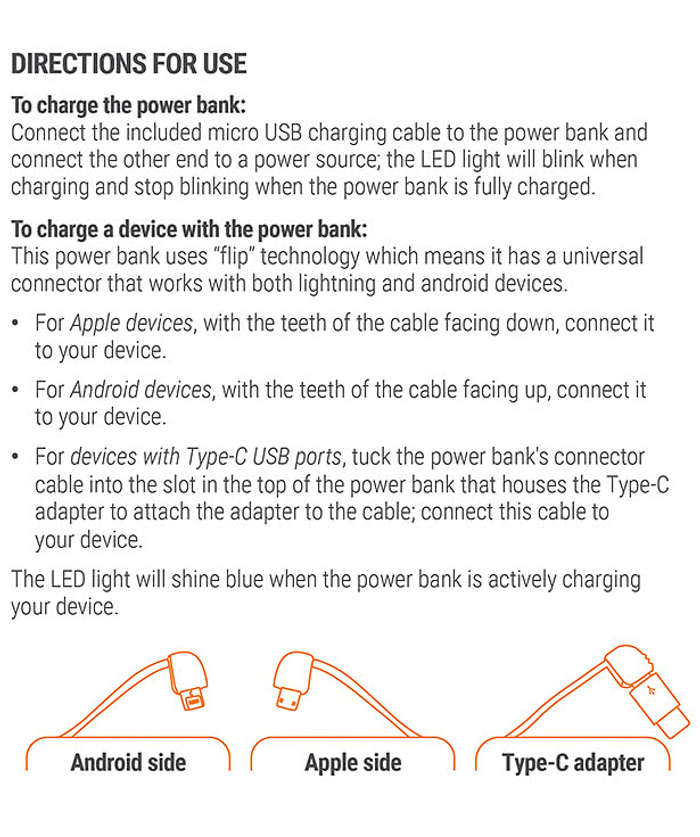 Full Color iTwist 2,500 mAh 3-in-1 Portable Power Bank - White
