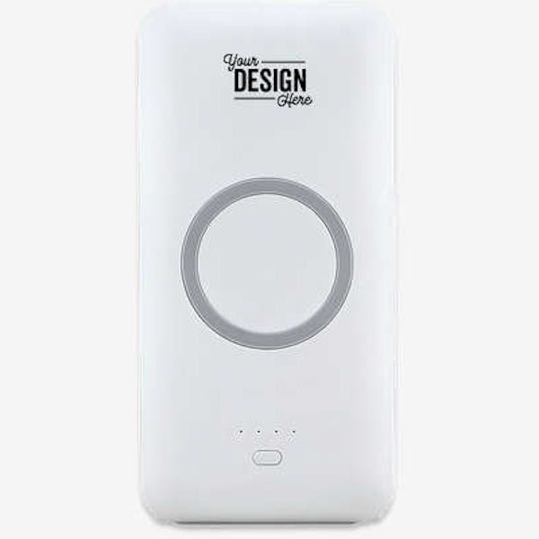 Full Color Chi-Charge Pro Qi 10,000 mAh Portable Wireless Power Bank - White