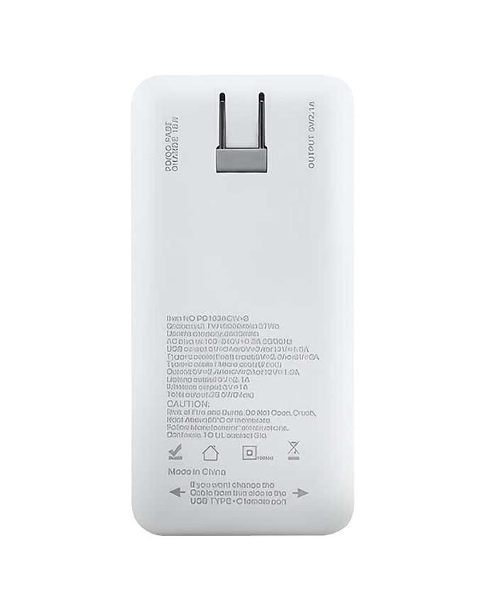 Full Color Chi-Charge Pro Qi 10,000 mAh Portable Wireless Power Bank - White