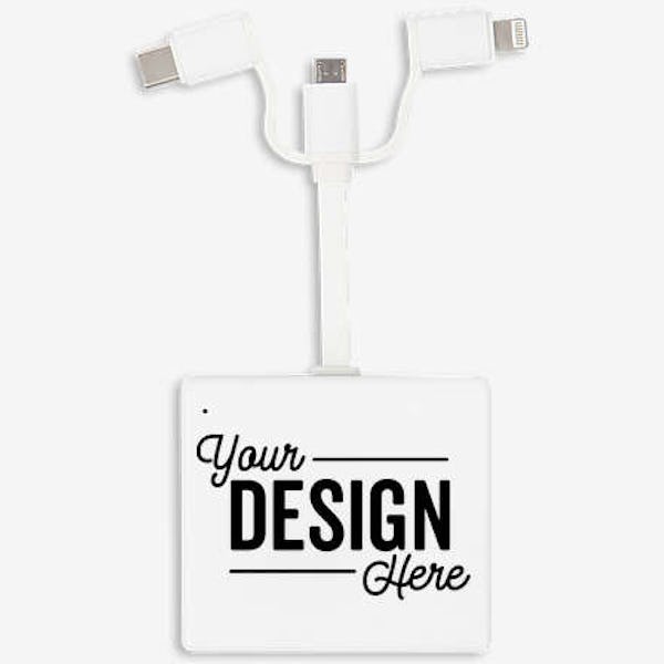 Full Color Flamingo 3,000 mAh 3-in-1 Power Bank - White