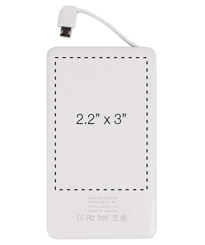 Full Color iTwist 4-in-1 4,000 mAh Portable Power Bank - White