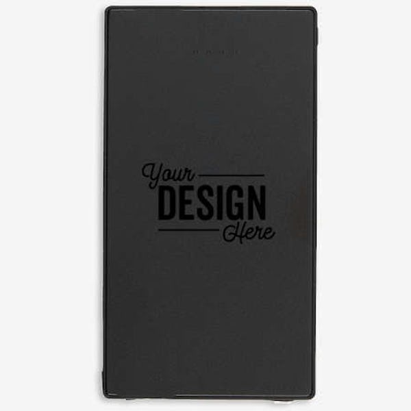 Full Color 4,000 mAh Cable Keeper Portable Power Bank - Black