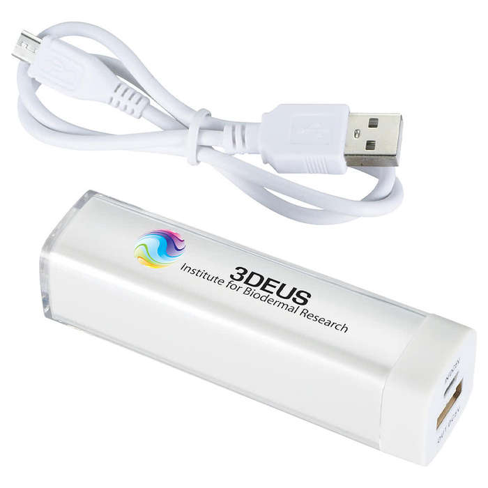Flash 2,200 mAh Portable Power Bank - White