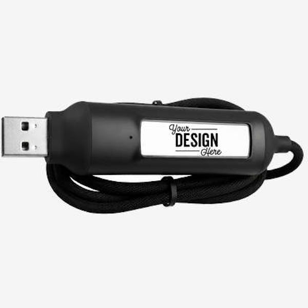Full Color Boost 1,000 mAh Power Bank and Charging Cable - Black