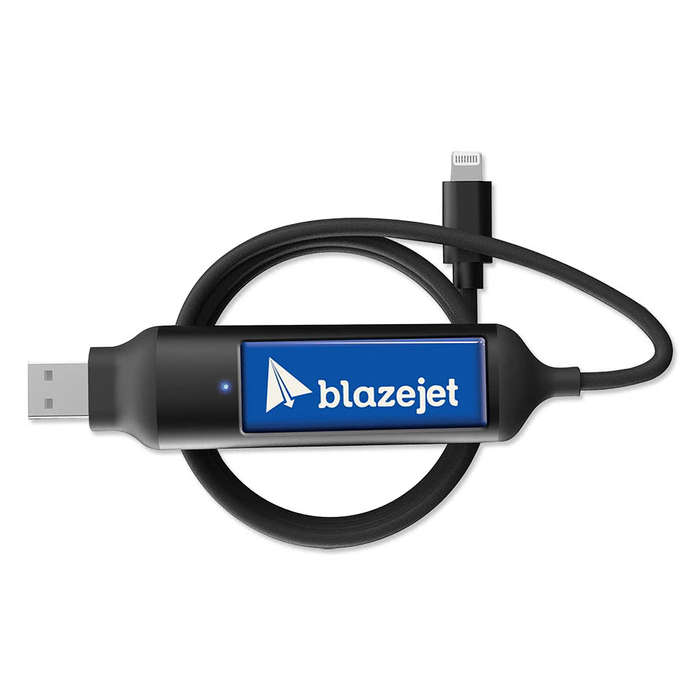Full Color Boost 1,000 mAh Power Bank and Charging Cable - Black
