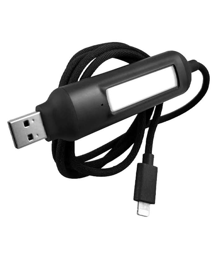 Full Color Boost 1,000 mAh Power Bank and Charging Cable - Black
