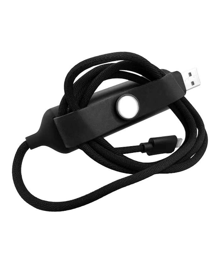 Full Color Boost 1,000 mAh Power Bank and Charging Cable - Black