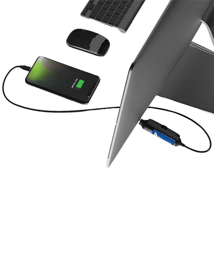 Full Color Boost 1,000 mAh Power Bank and Charging Cable - Black