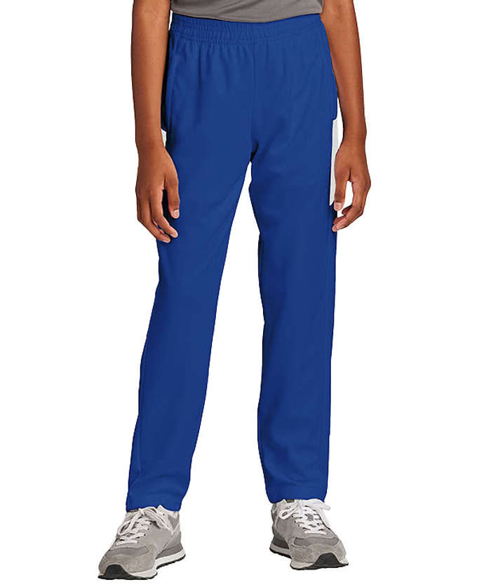 Sport-Tek Youth Recycled Travel Warm-Up Pant - Black / White 3 Sport-Tek Youth Recycled Travel Warm-Up Pant - Black / White
