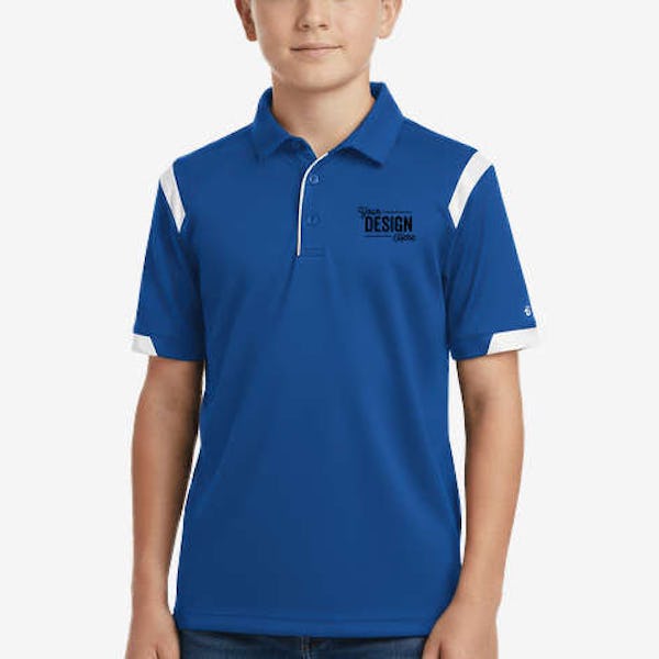 Badger Sport Youth On the Rise Odor-Resistant Performance Polo - Royal / White