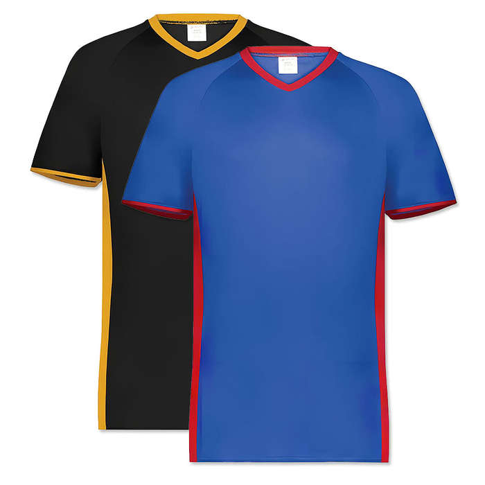 Augusta Youth Cutter+ UPF 50 V-Neck Jersey - Orange / White