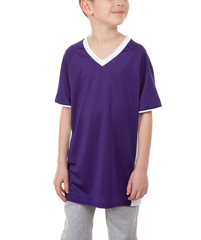 Augusta Youth Cutter+ UPF 50 V-Neck Jersey - Orange / White