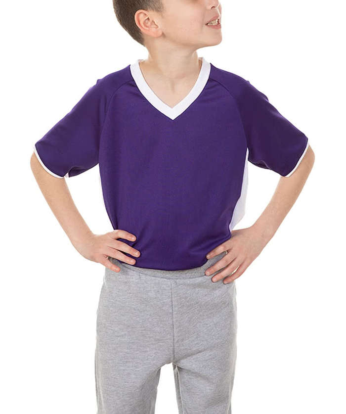 Augusta Youth Cutter+ UPF 50 V-Neck Jersey - Orange / White