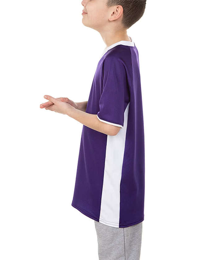 Augusta Youth Cutter+ UPF 50 V-Neck Jersey - Orange / White