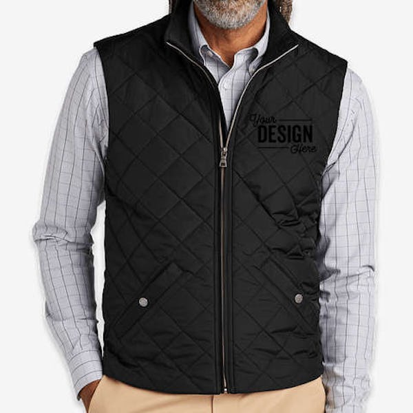 Brooks Brothers Quilted Soft Shell Vest - Deep Black