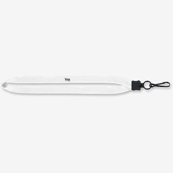 3/4" Cotton Lanyard with Plastic O-Ring and Large Metal J Hook - White