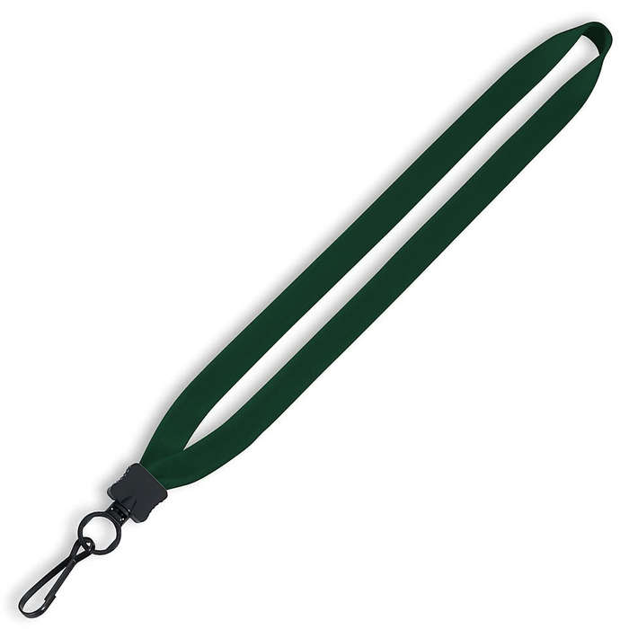 3/4" Cotton Lanyard with Plastic O-Ring and Large Metal J Hook - White