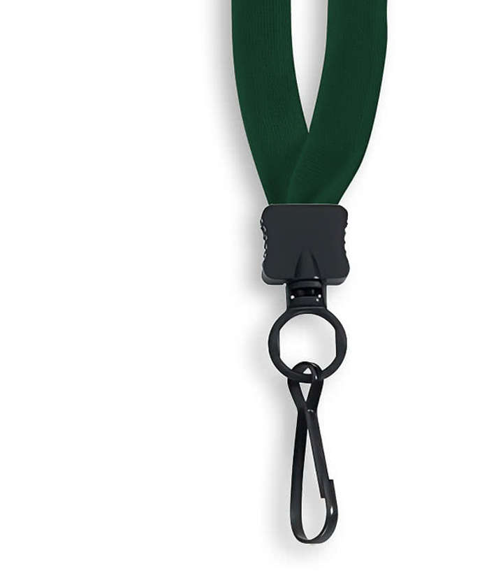 3/4" Cotton Lanyard with Plastic O-Ring and Large Metal J Hook - White