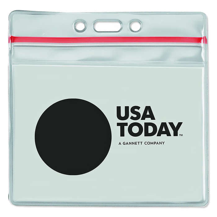 4" x 3" Horizontal Vinyl Badge Pouch with Zipper - Clear