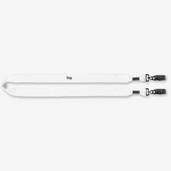 3/4" Cotton Double Bulldog Clip Lanyard - White